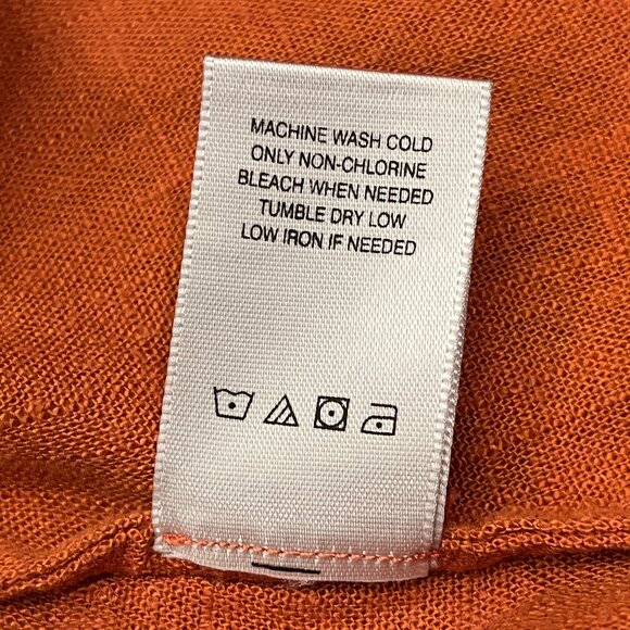 John Mark Orange Tunic Top Blouse Long Sleeves w/ Tie Wrists Buttons Women's XL - Picture 12 of 12